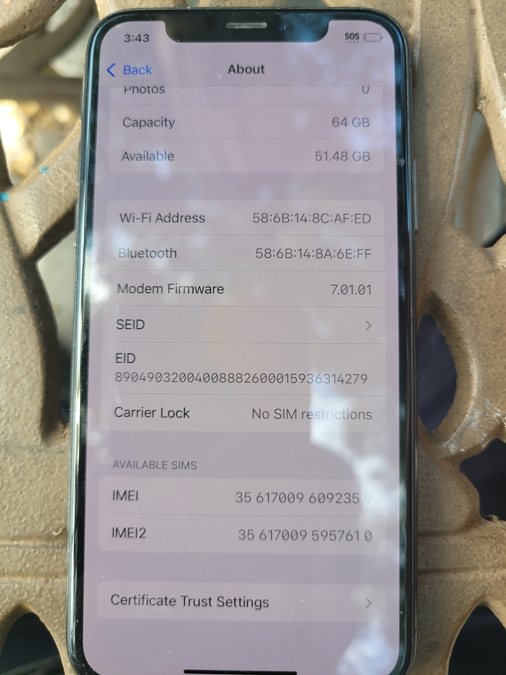 iPhone XS Black Unlocked Used- 64GB **AJ**